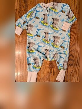 Sleeping Baby Flying Squirrel - Baby Blue Sharks